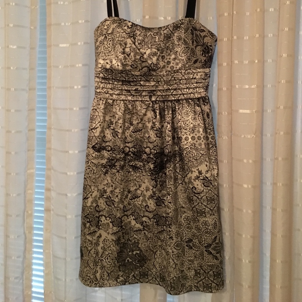 Iridescent Patterned Satin Homecoming Dress